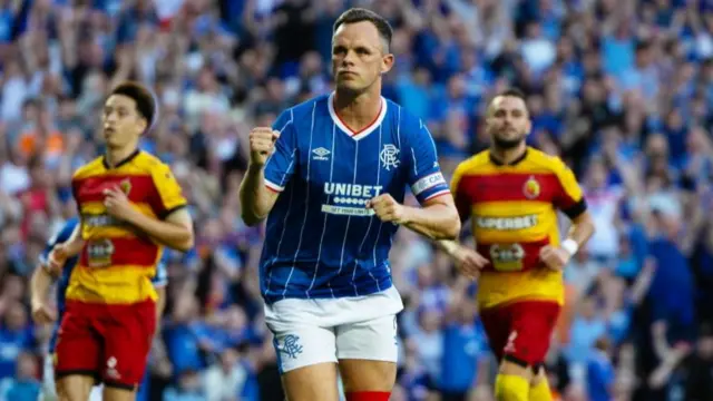 Rangers' Lawrence Shankland celebrates