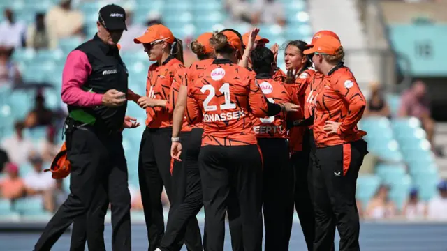 Sunrisers Leeds celebrate a wicket