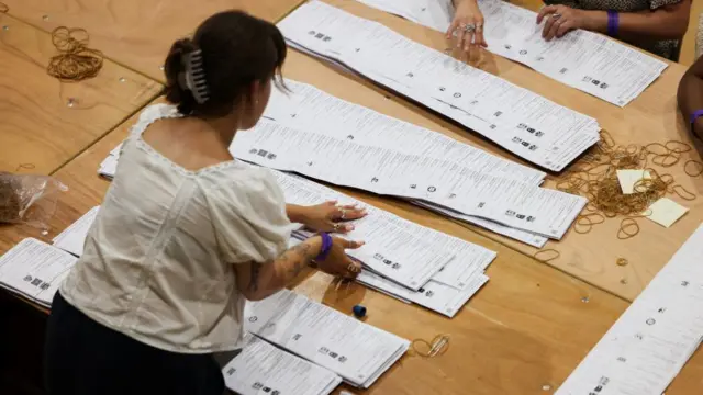 Votes being counted during the Clacton by-election