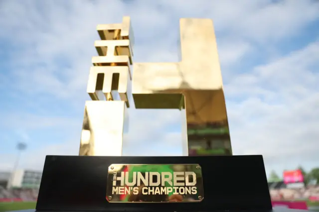 A general view of The Hundred Trophy during The Hundred match between Southern Brave and Welsh Fire