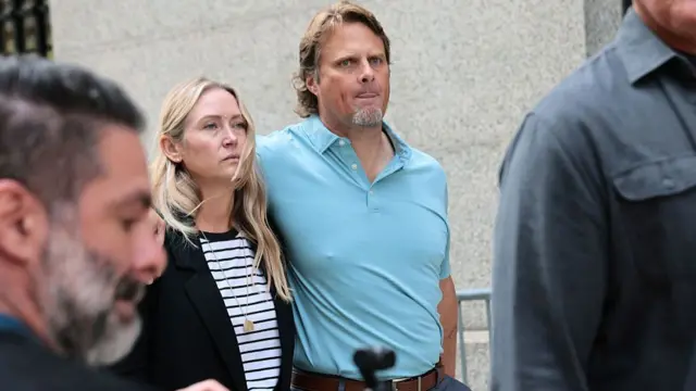 Family members of Brian Thompson seen leaving court
