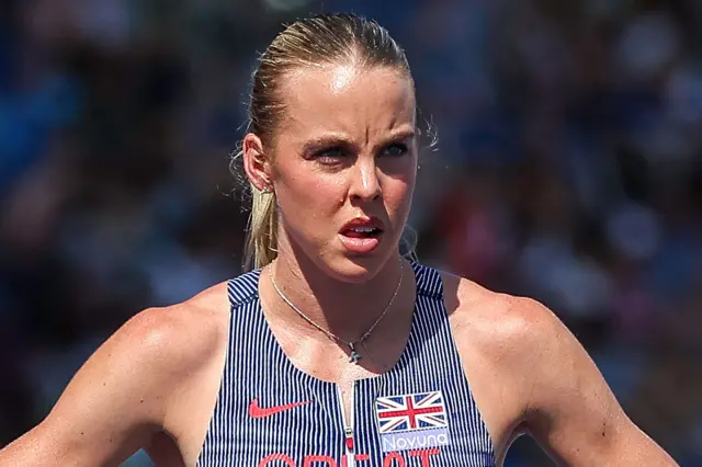 Keely Hodgkinson of Great Britain waits for her event to start during Day Four
