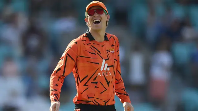 Zak Crawley of SunRisers Leeds smiles before The Eliminator between Manchester Super Giants Men and SunRisers Leeds Men at The Kia Oval