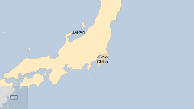 A map showing Tokyo and Chiba precture