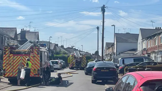 Scene of fire in Yelverton Road