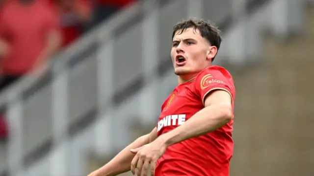 Will Lankshear celebrates for Middlesbrough against Lincoln