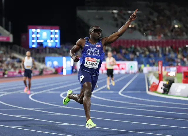 Romell Glave of Team Great Britain celebrates