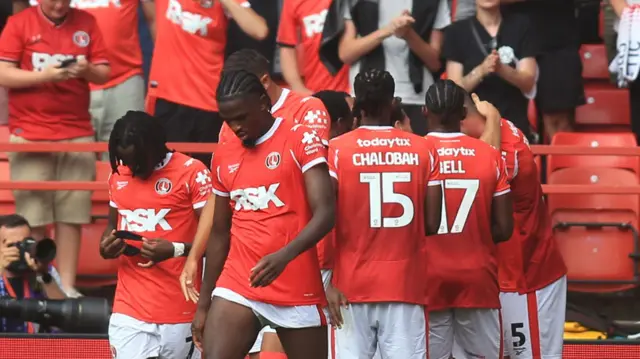 Charlton celebrate v Derby