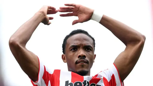 Eric Bocat celebrates for Stoke City