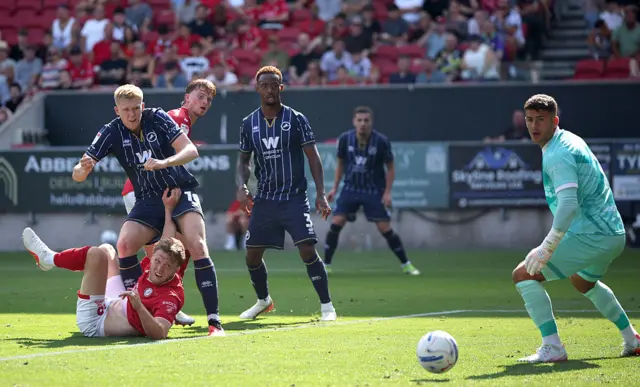 Josh Coburn in action for Millwall