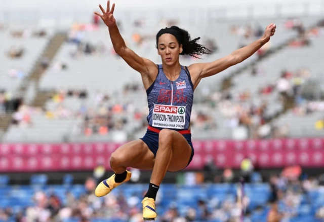 Great Britain's Katarina Johnson-Thompson in action