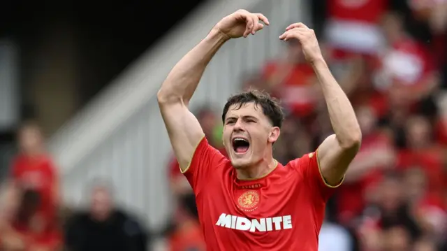 Will Lankshear celebrates for Middlesbrough against Lincoln