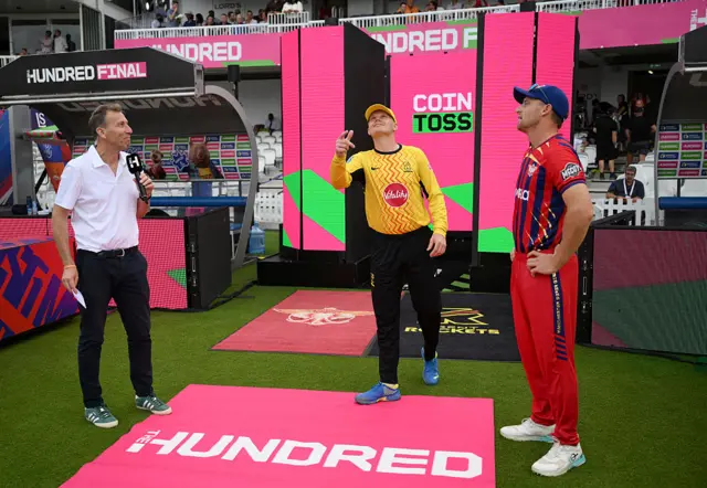 Sam Billings and Jos Buttler at the toss for 2026 Hundred men's final