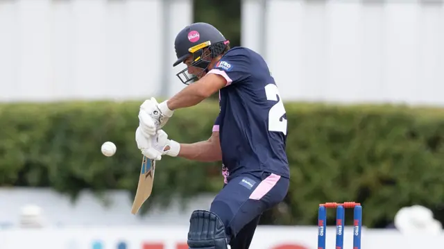 Caleb Falconer batting for Middlesex