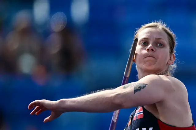 Norway's Sigrid Borge competes in the women's javelin throw qualifier