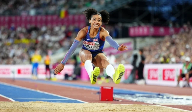 Jazmin Sawyers of Great Britain competes