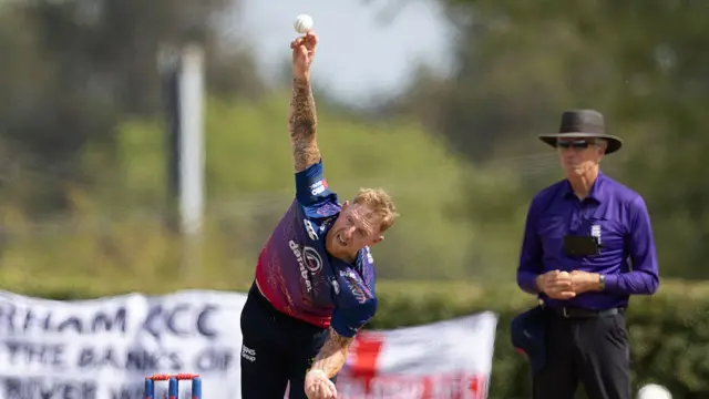Ben Stokes bowling against Middlesex