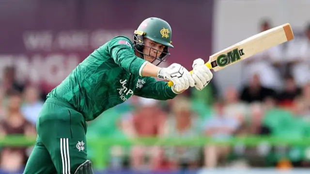 Freddie McCann batting for Notts