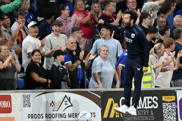 Cardiff City head coach Brian Barry-Murphy celebrates
