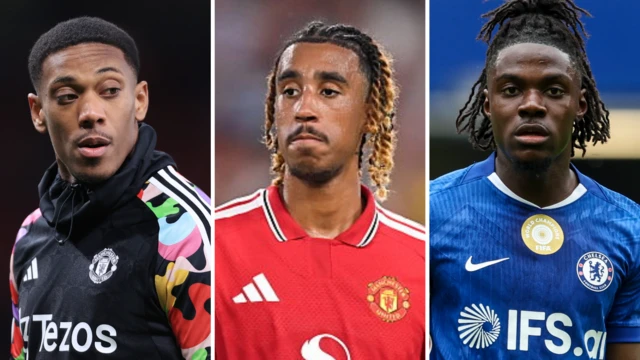 Anthony Martial, Leny Yoro and Romeo Lavia