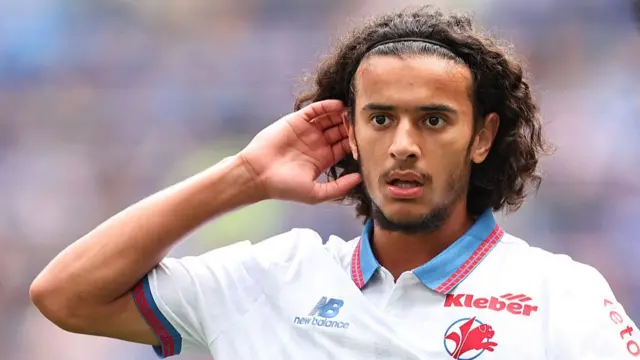 Ayyoub Bouaddi playing for Lille