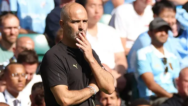 Manchester City manager Enzo Maresca watches from the touchline during the Community Shield
