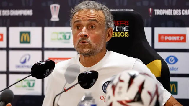 Luis Enrique during his post-match news conference
