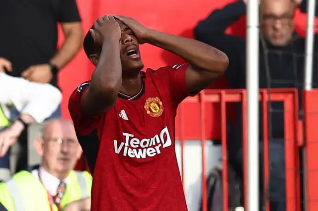 Anthony Martial in action for Manchester United