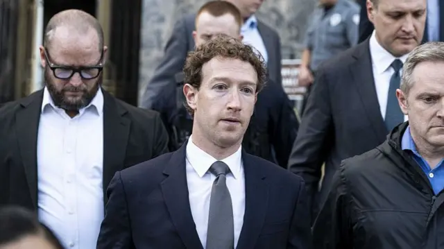 Mark Zuckerberg leaves the Federal Courthouse in downtown Los Angeles
