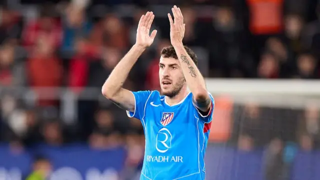 Matteo Ruggeri of Atletico de Madrid reacts