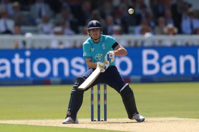 England white-ball captain Harry Brook bats in an ODI at Lord's