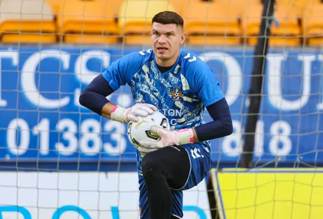Kilmarnock's Max Stryjek warms up