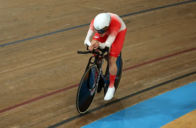 Matthew Robertson of Team England competes during the Men's C1-C3 1000M Time Trial Final