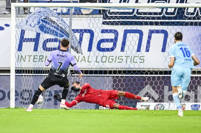 Davy Roef denies Owen Elding from the spot