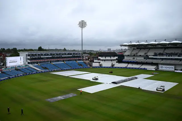 Covers on at rainy Headingley