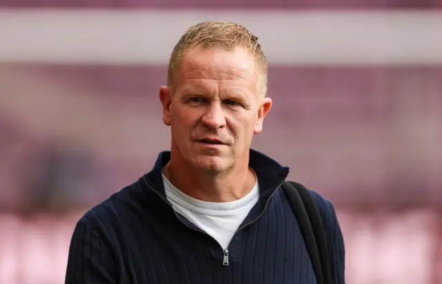 Hearts Head Coach Wouter Vrancken before a UEFA Conference League Playoff Round First Leg match between Heart of Midlothian and Rapid Vienna, at Tynecastle Park, on August 20, 2026, in Edinburgh, Scotland