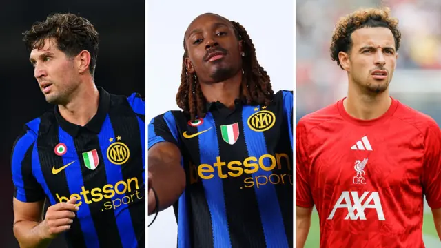 Graphic showing photos of John Stones, Djed Spence and Curtis Jones