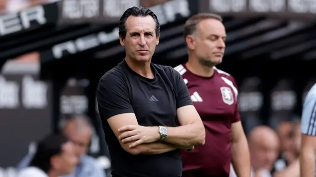 Coach Unai Emery of Aston Villa during the Club Friendly match between Borussia Monchengladbach v Aston Villa
