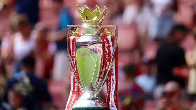 General view of the Premier League trophy