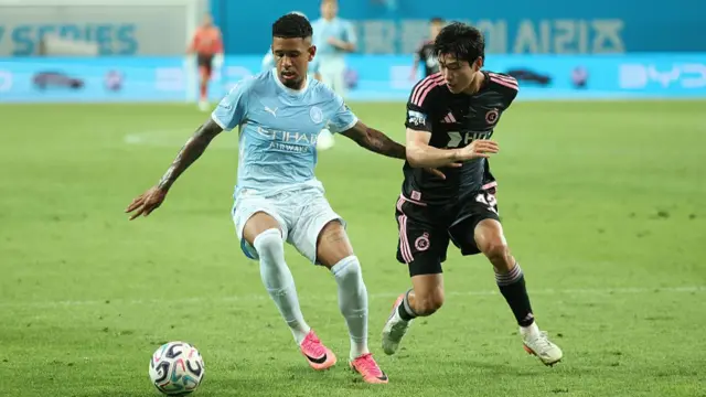 Savinho playing for Manchester City in pre-season