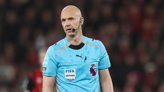 Referee, Anthony Taylor during the Premier League match between Bournemouth and Manchester City at Vitality Stadium.