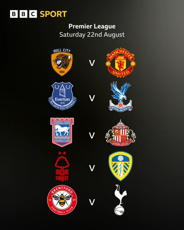 Premier League fixtures graphic