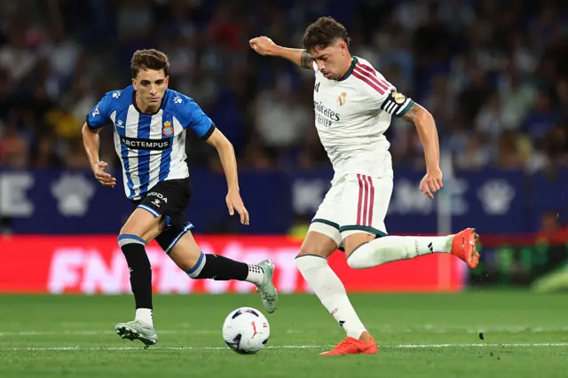 Real Madrid and Espanyol players