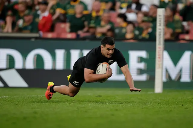 Josh Moorby scores a try
