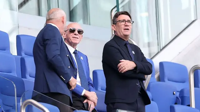 Prime Minister, Andy Burnham attends the Premier League 2026/27 match between Everton and Crystal Palace FC at Hill Dickinson Stadium.