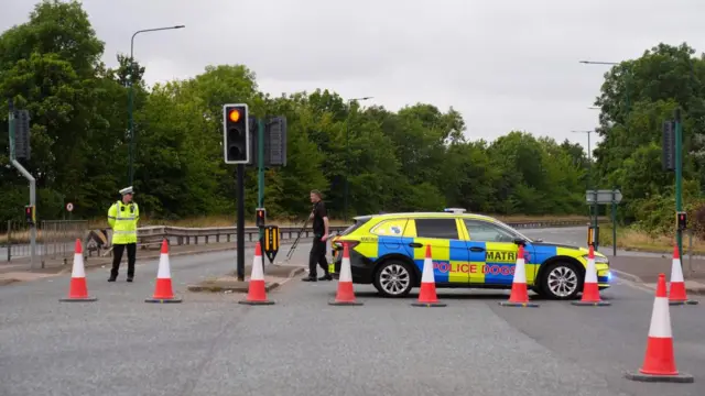 A police cordon at the scene of the fatal crash near Middlesbrough