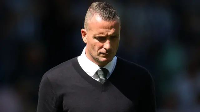 Nicky Hayen looks dejected after the West Brom game