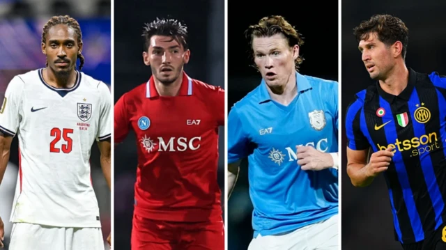 Djed Spence, Billy Gilmour, Scott McTominay and John Stones