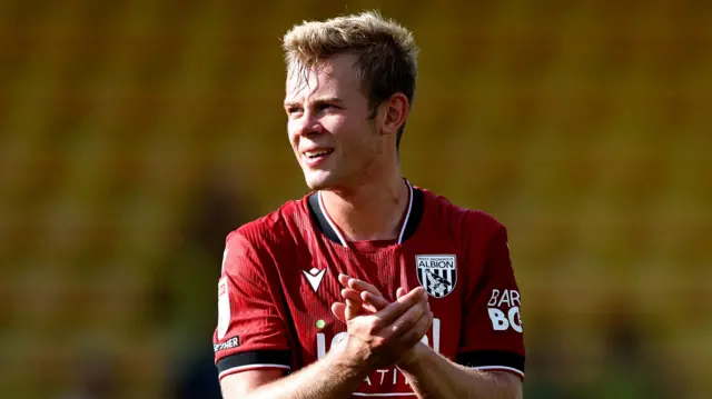 Aune Heggebo claps the West Brom fans after the Norwich game