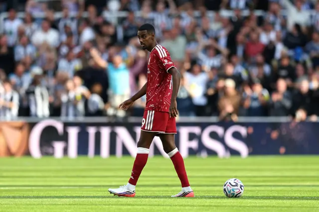 Alexander Isak of Liverpool looks dejected